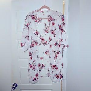 IJoah Floral & Bull Print Kimono/Duster